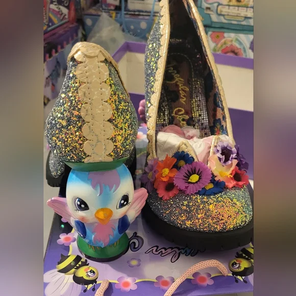 Irregular Choice Bird Heels, Dress Shoes With Flowers Size 41 - Picture 1 of 4